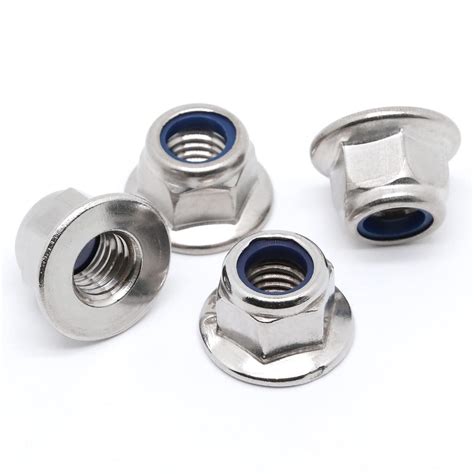 M10 15 Flange Nylon Insert Lock Nuts Flanged Locknuts Din