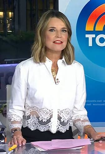 Wornontv Savannahs White Floral Lace Shirt On Today Savannah