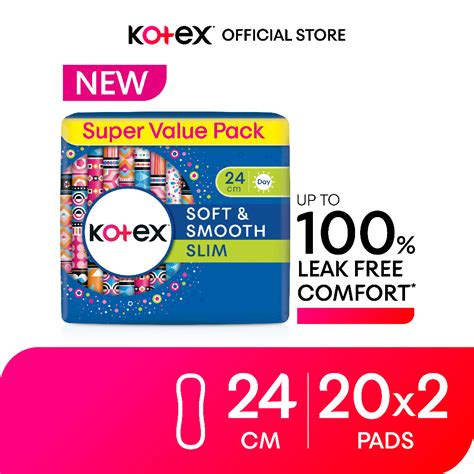 Kotex Soft Smooth Slim Non Wing Pad 24cm 20 S X 2 Packs Shopee