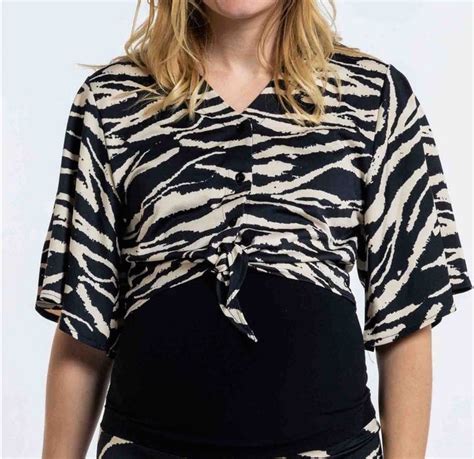 Love2wait Cropped Blouse Zebra Tvö Líf