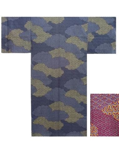 Yukata Kumo Tori Komon Homme