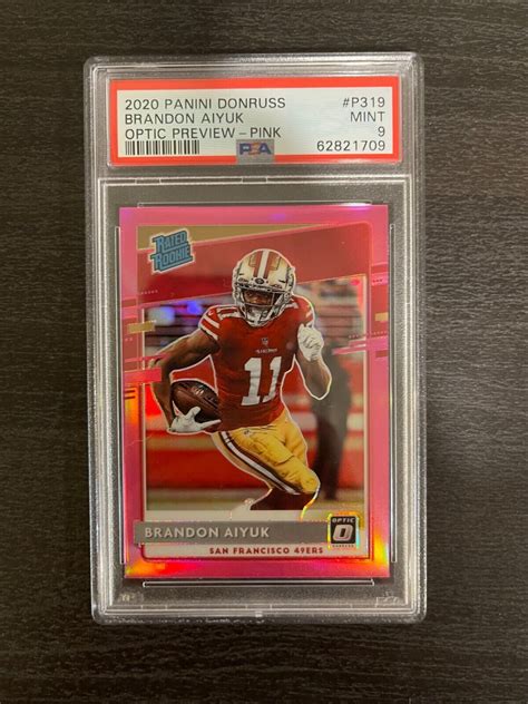 2020 Panini Donruss Brandon Aiyuk Optic Rated Rookie Pink P319 PSA 9