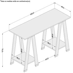 Kit Mesa Escritório Home Office E Estante Cavalete 4 Prateleiras Delta