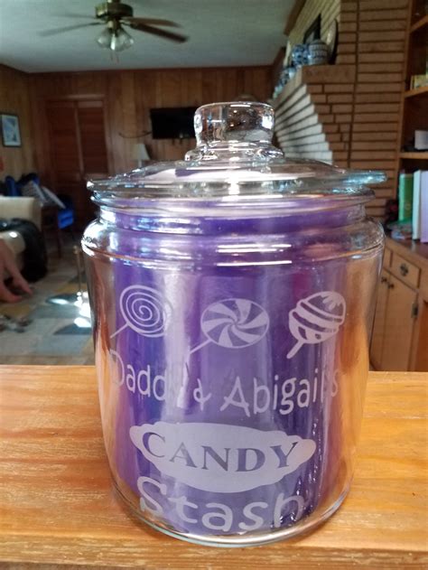 Personalized Glass Candy Jar Engraved Candy Jar Wedding Etsy