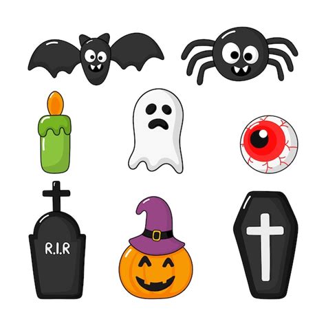 Premium Vector Collection Of Happy Halloween Icons Set Isolated On White