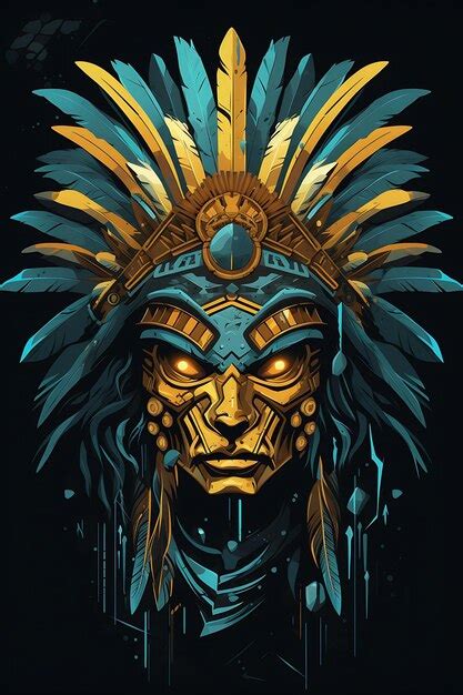 Premium Photo Tshirt Design Of Aztec Eagle Warrior In An Intimidating