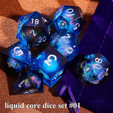 Black Liquid Core Dnd Dice Set For Role Playing Games Dragon Etsy