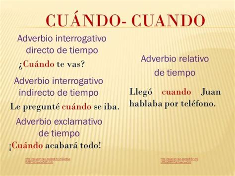 Cuándo usar cuándo y cuando ejemplos y explicación