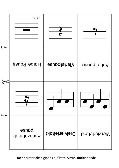 Notenwerte Memory Lernkarten 2 Musik für Kinder