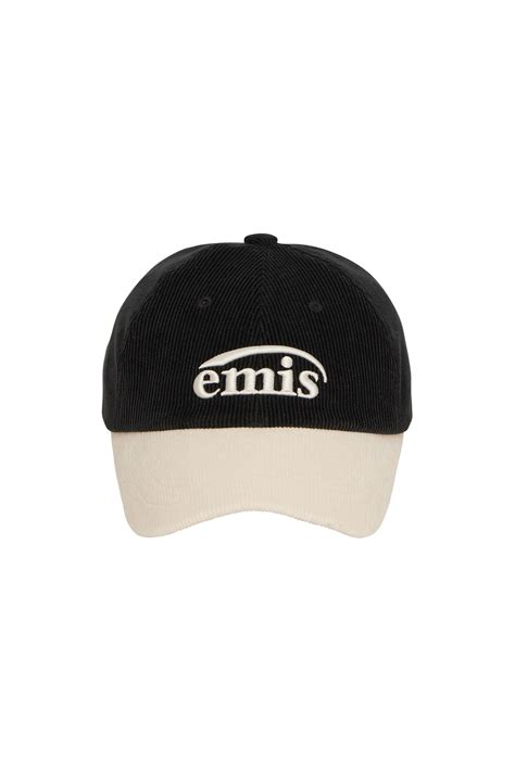 Corduroy Two Tone Ball Cap Black Emis