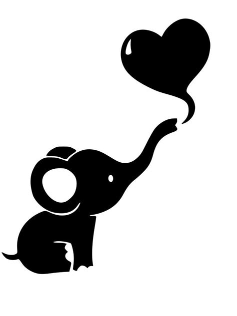 Baby Elephant Outline Template