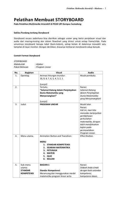 Contoh Storyboard Adalah 51 Koleksi Gambar
