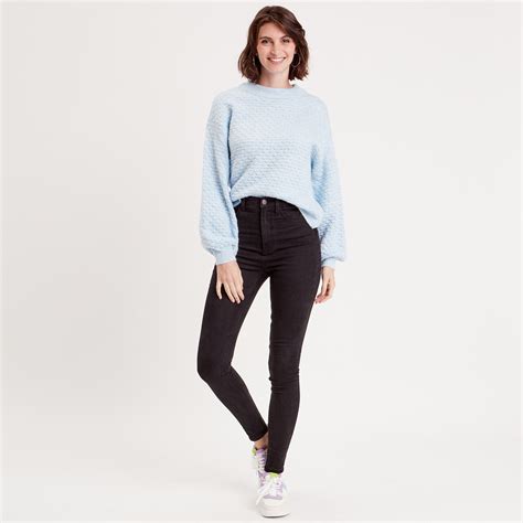 Pull Col Montant Bleu Pastel Femme Vibs