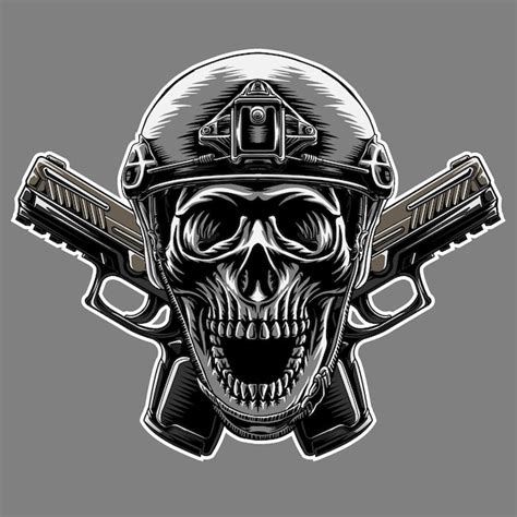 Premium Vector Skull And Tactical Helm Army