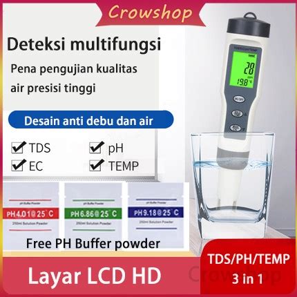 Jual PH METER TDS TEMPERATUR 3 IN 1 WATERPROOF EZ 9901 Garansi