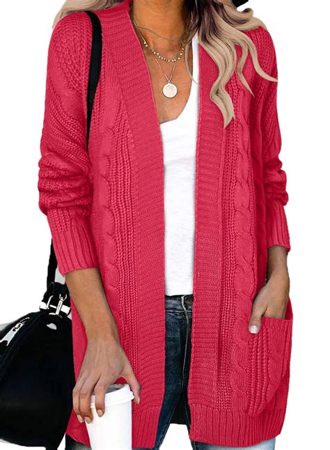 Dokotoo Womens 2023 Fashion Open Front Long Sleeve Cardigans Sweaters