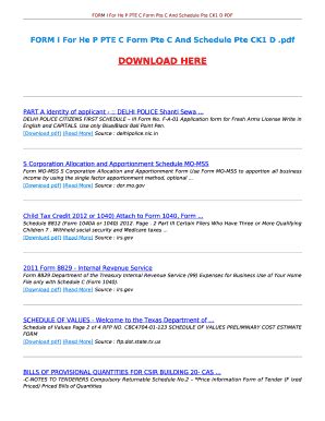 Fillable Online Form I For He P Pte C Form Pte C And Schedule Pte Ck D