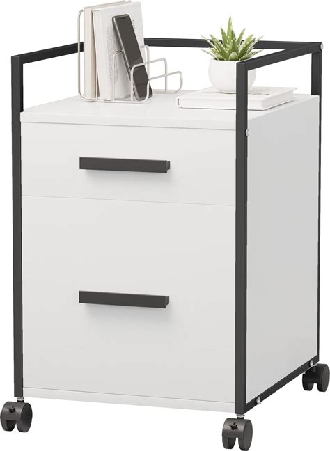 Amazon Fezibo Drawer Mobile File Cabinet Wood Rolling Filing