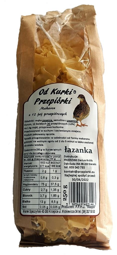 Makaron z 12 jaj przepiórczych 250g łazanka 10011877677 oficjalne