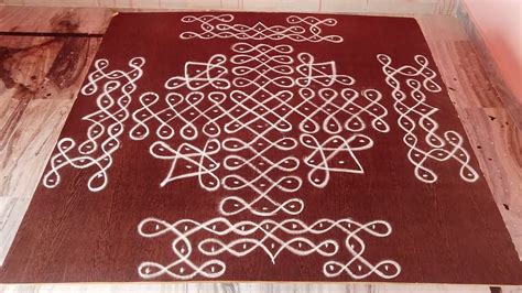 11 Dots Big Sikku Kolam With Side Kolam 11 3 3 Dots Muggulu With Easy