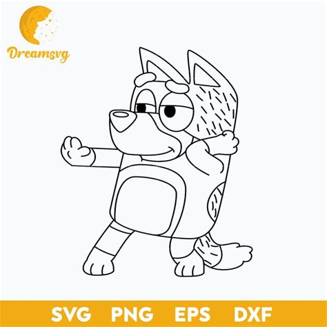 Bandit Outline Svg Bandit Svg Bluey Svg Bluey Vector Bluey