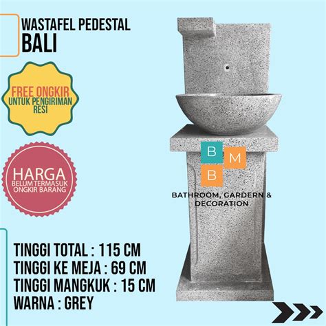 Jual Wastafel Teraso Tipe Pedestal Bali Cm Varian Warna Grey Bak