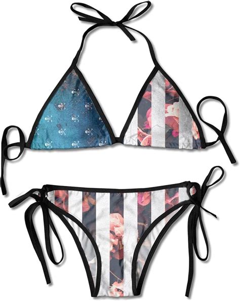 American Flag Women Two Piece Swimsuit Sexy Swimwear Halter