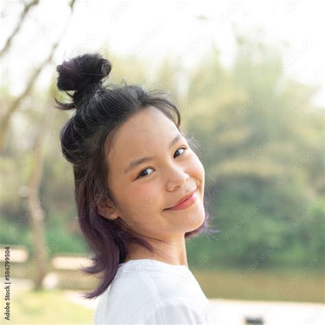 Happy Teen Girl 11 15 Year Old Portrait Of Beautiful Woman Smiling With Perfect Smile And White