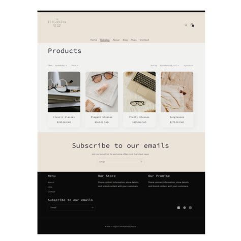 Elegant and luxury Shopify web design for ecommerce template