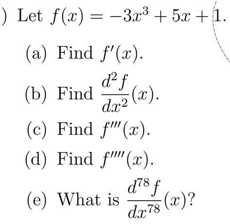 Solved Let F X 3x3 5x 1 A ﻿find F X B ﻿find