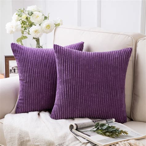 Soft Corduroy Striped Velvet Square Decorative Throw Pillow Cusion For