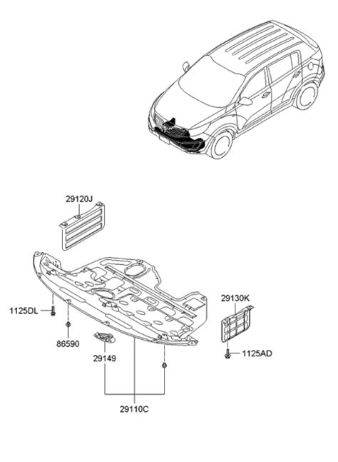 291302S000 Genuine Kia Panel Side Cover LH