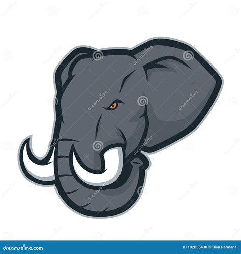 Elephant Head Mascot Logo Vector Illustration | CartoonDealer.com ...