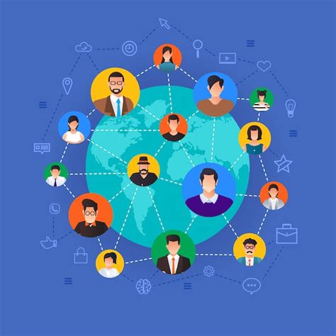 Premium Vector Concept Social Network Peoples Connecting Around The