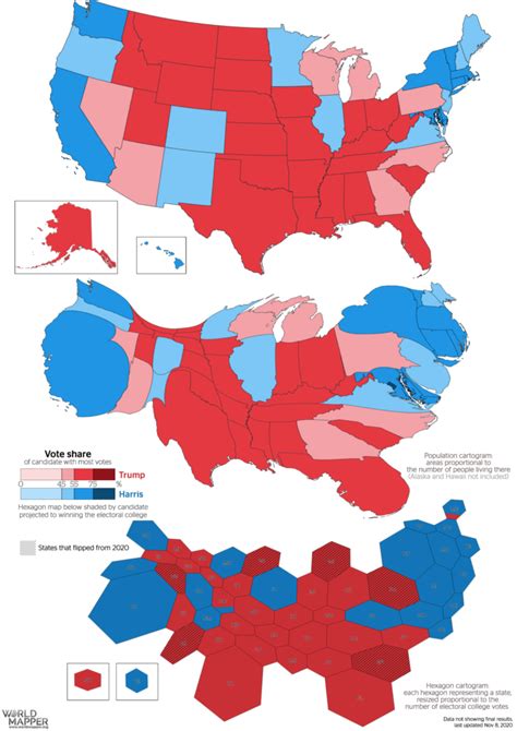 Cartographic Views Of The 2024 Us Presidential Election Worldmapper