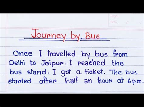 How To Write An Essay On Journey By Bus Lines On Journey By Bus In