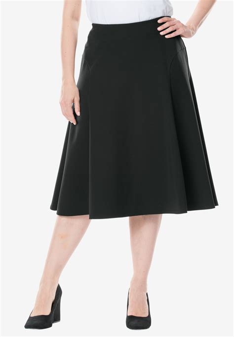 Ponte Knit Flounced Skirt | Plus Size Skirts | Full Beauty