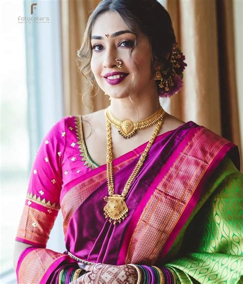 Marathi Brides Who Wore The Prettiest Plum Sarees Wedmegood