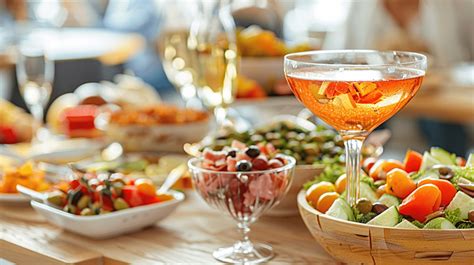 Fondo Buffet De Bienvenida Con Alcohol Y Snacks Fondo Banquete Marrón