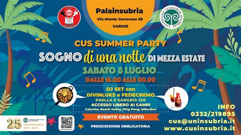 CUS SUMMER PARTY - CUS INSUBRIA