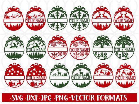 Christmas Ornament Bundle Svg Christmas Svg Santa Claus Christmas Decor Svg Designs For