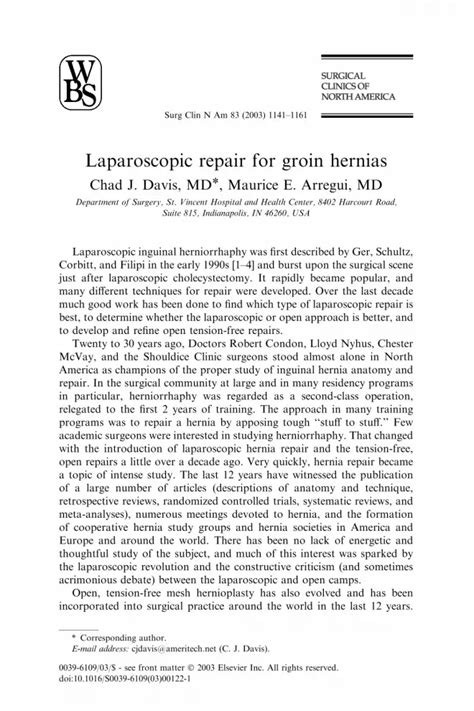 PDF Laparoscopic Repair For Groin Hernias DOKUMEN TIPS