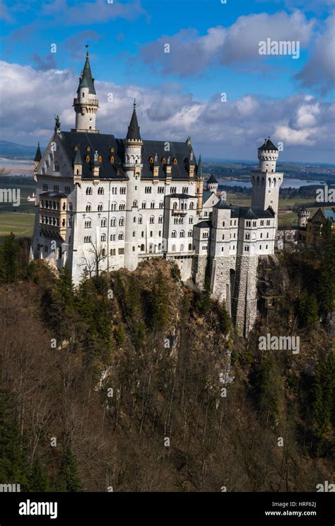 Neuschwanstein Castle in winter landscape, Fussen, Germany, Bavariam ...