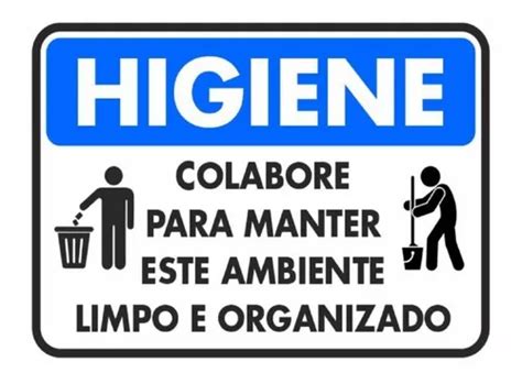 Kit 2 Placas Higiene Colabore Para Manter O Ambiente Limpo MercadoLivre