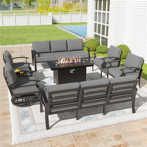 Amazon Kullavik Aluminum Patio Furniture Set 8 Pieces 10 Seat