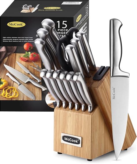 Amazon McCook Knife Sets German Stainless Steel Knife Block Sets