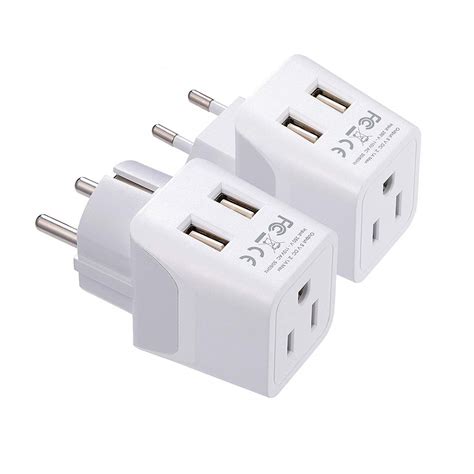 Europe Travel Adapter Plug Combo Type C Ef Dual Usb European