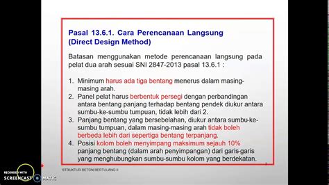 Sistem Pelat Dua Arah Metode Perencanaan Langsung Direct Design Method