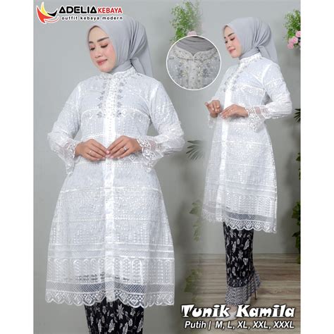 Jual AK Setelan Kebaya Tunik Kamila Payet Kebaya Modern Pakaian