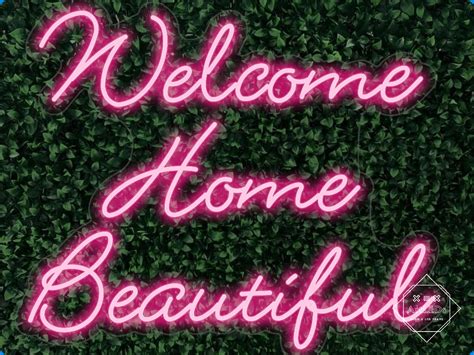 Welcome Home Beautiful 32x27in. Neon Sign Aesthetic TikTok | Etsy